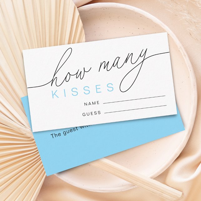Modern Gissa Hur Många Kyssar Bröllopsduschspel Tilläggskort (Modern Guess How Many Kisses Bridal Shower Game Enclosure Card)