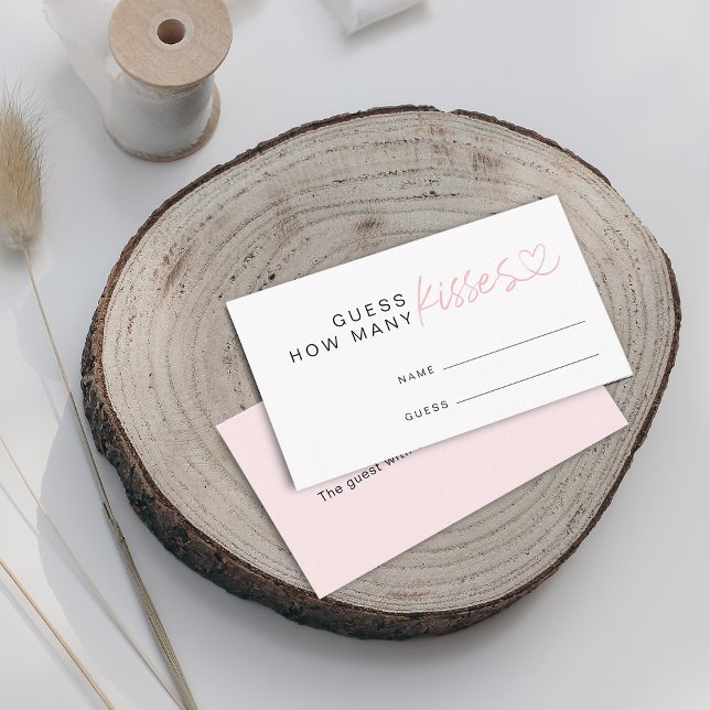 Modern gissar hur många Kisses-Möhippor som spelas Tilläggskort (Modern Guess How Many Kisses Bridal Shower Game Enclosure Card)
