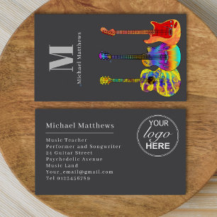Modern Gitarrhandbok Professionell Musiker Logo Visitkort