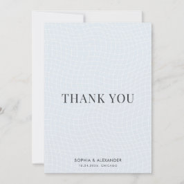 Modern Glacial Blue & Charcoal Warped Grid Tack Kort