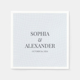 Modern Glacial Blue & Warped Grid Pappersservett