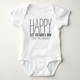 Modern Glad 1:a Fars Dag Typografi Pappa T Shirt