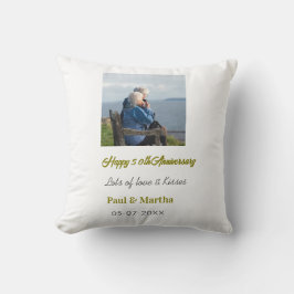 Modern glad 50-årsdaglägg till namn datum foto kudde