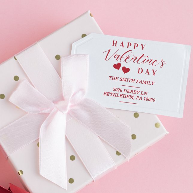 Modern Glad Alla hjärtans dag Hearts Family Adress Stämpel (Skapare uppladdad)