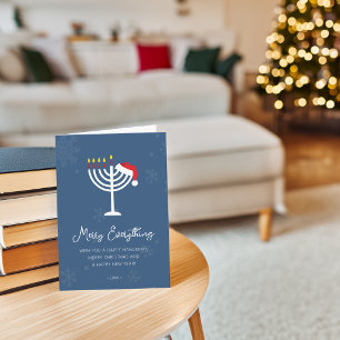 Modern Glad Allting Jul Hanukkah Helgkort