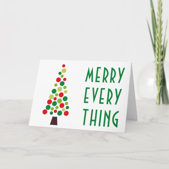 Modern Glad Allting Julgran Jul Helgkort (Framsida)