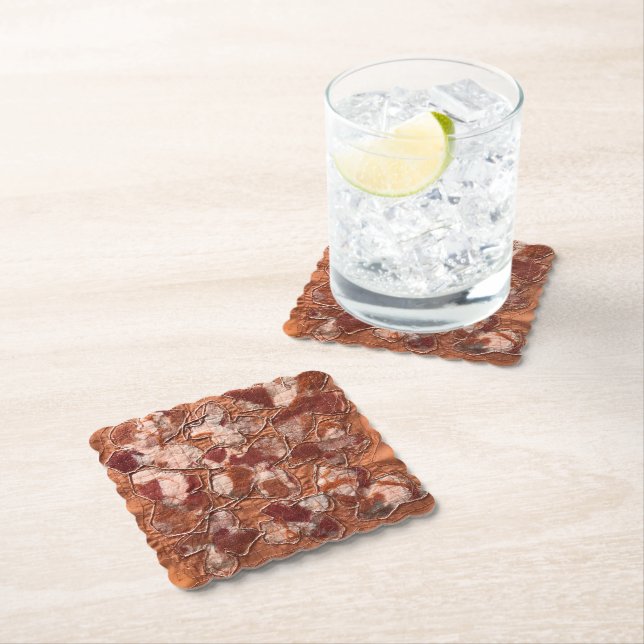 Modern glad, bränd orange fjärilar broderier underlägg papper (Insitu)