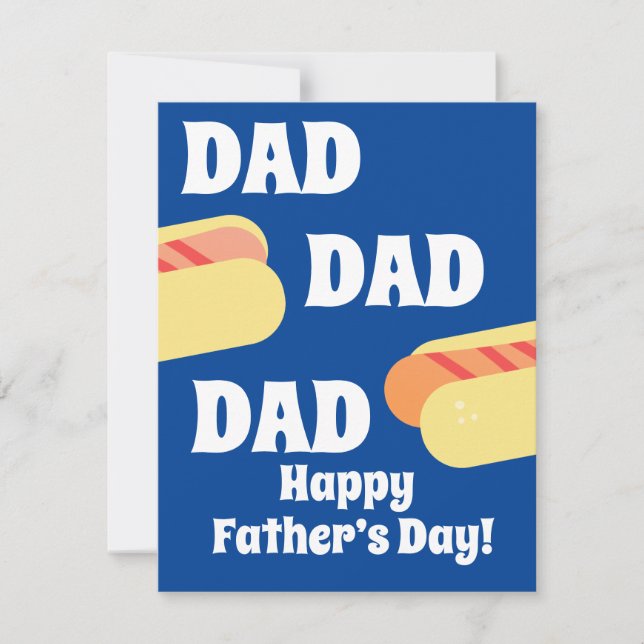 Modern Glad Fars Dag Korv Grillning Pappa Blå  (Framsida)