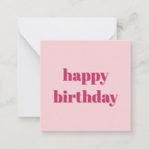 Modern Glad Födelsedag Rosa Retro Typografi Anteckningskort