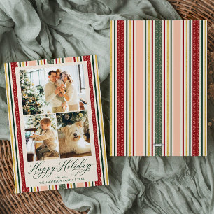 Modern Glad helg 3 Photo Vintage Rand Julkort
