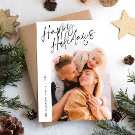 Modern Glad helg Arch 2-foto i skript Julkort