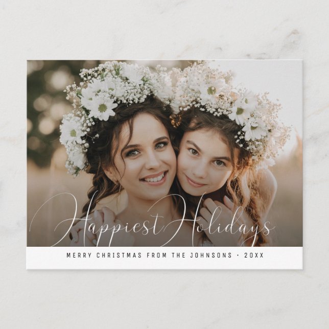 Modern glad helg christmas vykort (Framsida)