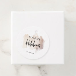 Modern Glad helg | Penseldrag för Elegant Gåvor Etiketter