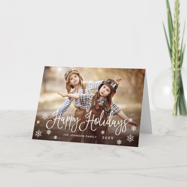 Modern Glad helg PHOTO-jul Hälsning Kort (Framsida)