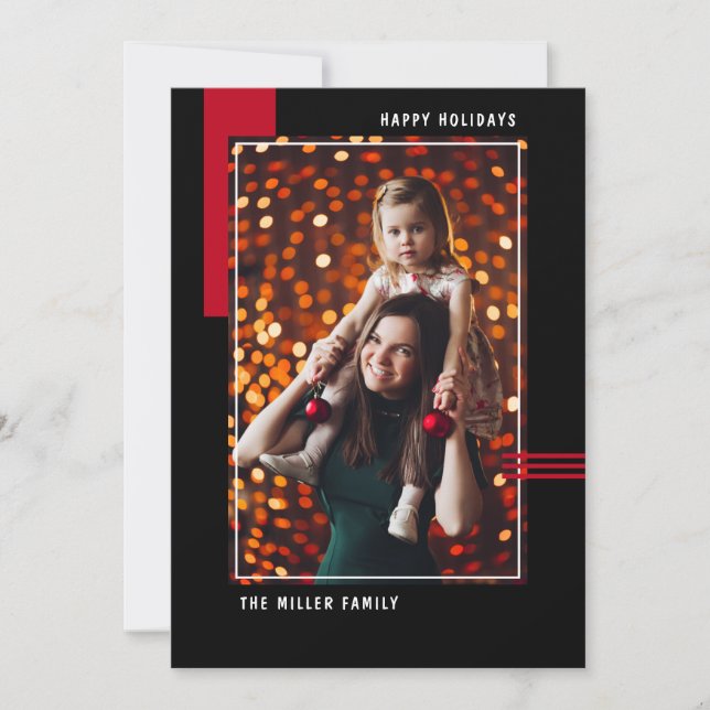 Modern Glad helg Simple Geometric Photo (Framsida)