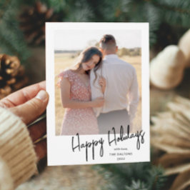 Modern Glad helg Simple Script Photo Julkort