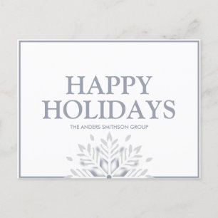 Modern Glad helg Snowflake Business White Vykort