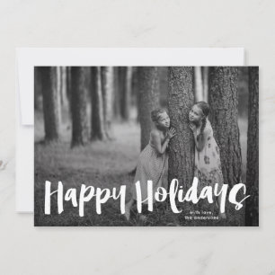 Modern "Glad helg" som ger julfoto Julkort