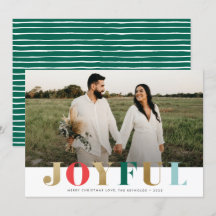 Modern Glad Jul Fot Högtidskort