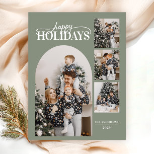 Modern Glad Jul Fotografi Minimal Kalligrafi Helg Vykort
