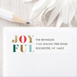 Modern Glad Jul Holiday Returadress Etikett