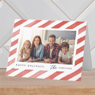 Modern Glad Jul Jul Familjefoto Helgkort