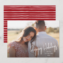 Modern Glad Jul Manus Skrift Enkel Foto Julkort