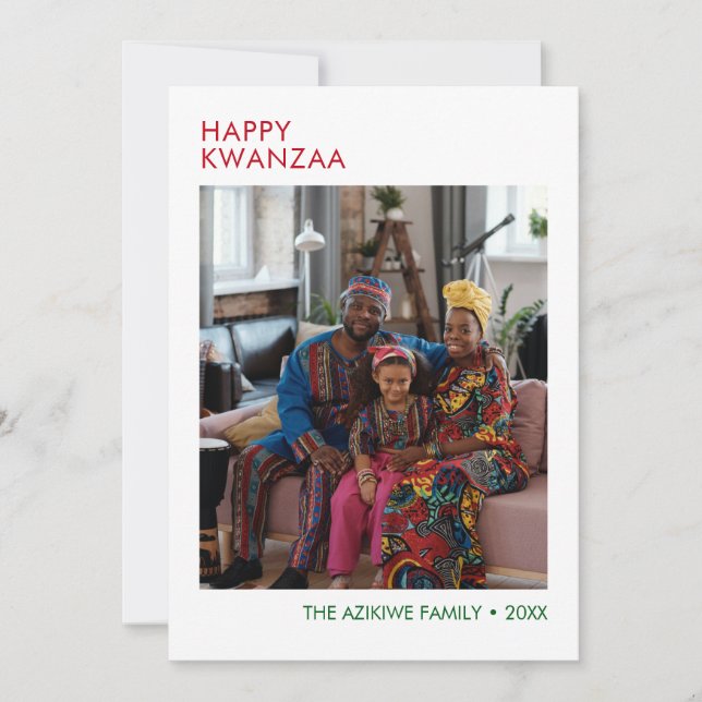 Modern Glad Kwanzaa Foto Högtidskort Julkort (Framsida)