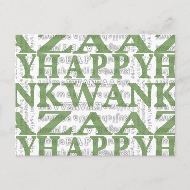 Modern Glad Kwanzaa Vykort (Framsida)