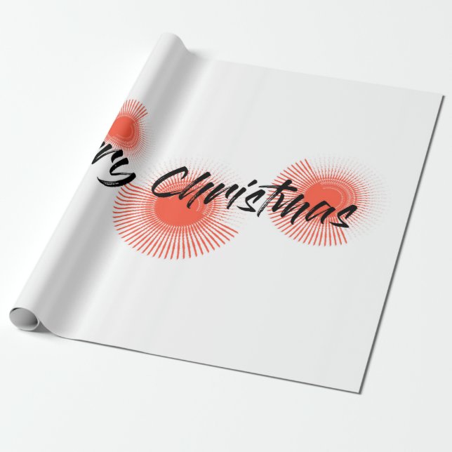 Modern, glad och lekfull design "God jul" Presentpapper (Utrullad)