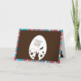Modern Glad påsk Egg Chocolate Brown Helgkort