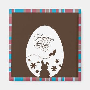 Modern Glad påsk Egg Chocolate Brown Magnet