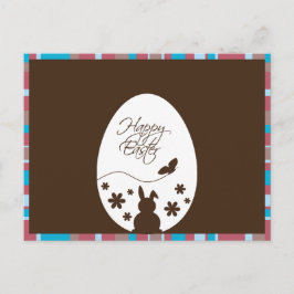 Modern Glad påsk Egg Chocolate Brown-vykort Helg Vykort