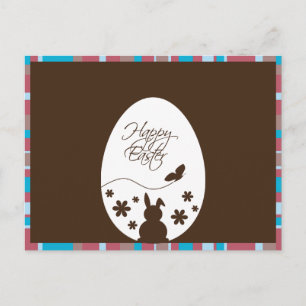 Modern Glad påsk Egg Chocolate Brown-vykort Helg Vykort