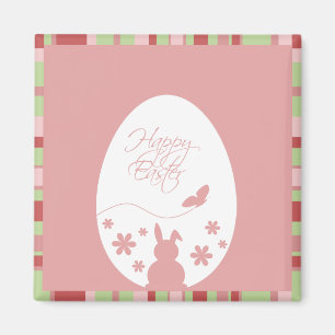 Modern Glad påsk Egg Pastel Rosa Magnet