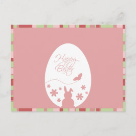 Modern Glad påsk Egg Pastel Rosa ros vykort