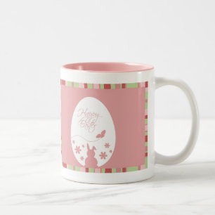 Modern Glad påsk Egg Pastel Rosa Två-Tonad Mugg