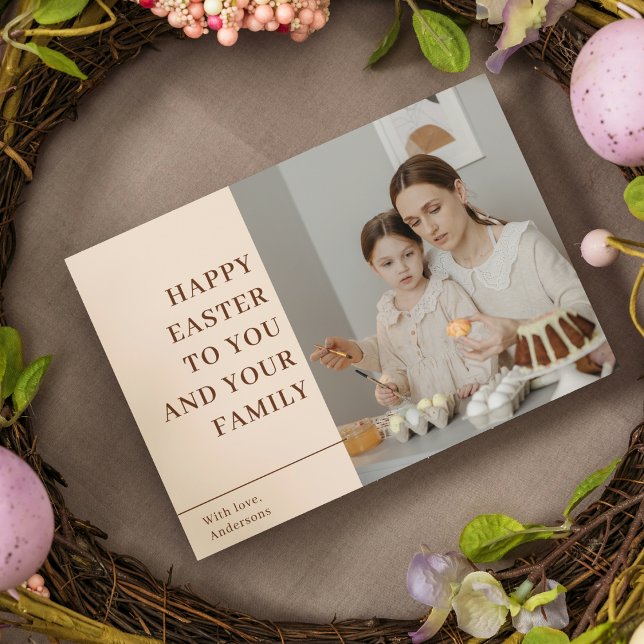 Modern Glad påsk | Familjegåva Vykort (Skapare uppladdad)