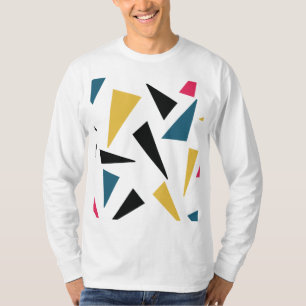 Modern, glad, roligt, vibrerande geometriskt mönst t shirt