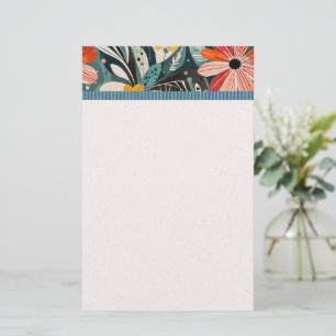 Modern Glad Saker Blommor Pappersvaror Brevpapper