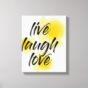 Modern, glad, trendig design Live Laugh Kärlek Canvastryck