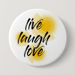 Modern, glad, trendig design Live Laugh Kärlek Knapp