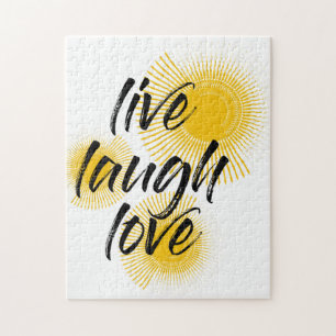 Modern, glad, trendig design Live Laugh Kärlek Pussel