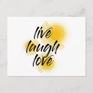 Modern, glad, trendig design Live Laugh Kärlek Vykort