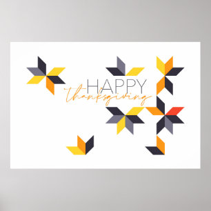 Modern, glad utformning av Happy thanksgiving Poster