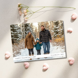 Modern Glad Valentine Day Familj Baby Foto Julkort