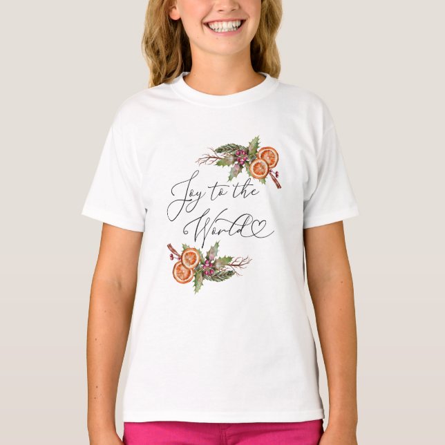 Modern glädje till jul i världen t shirt (Framsida)