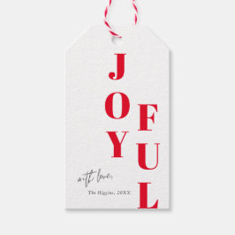 Modern Glädjerik Jul & Vit Julfirande Presentetikett