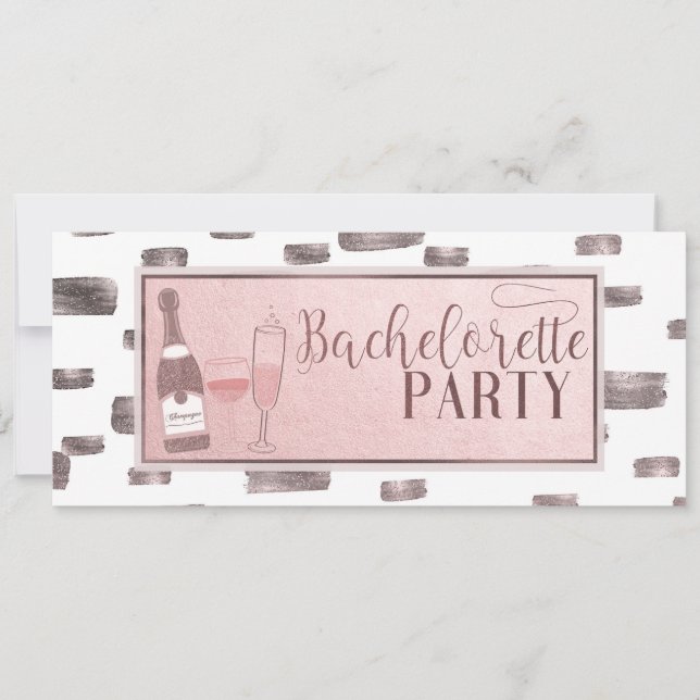 Modern Glam Bachelorette Party Poppin' Flaskor Inbjudningar (Framsida)