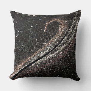Modern Glam Black Glitter Kudde